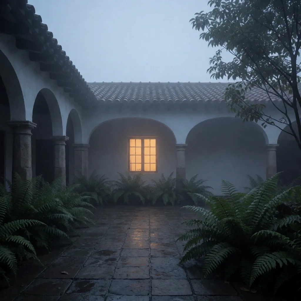 Patio silencioso en San Isidro al amanecer