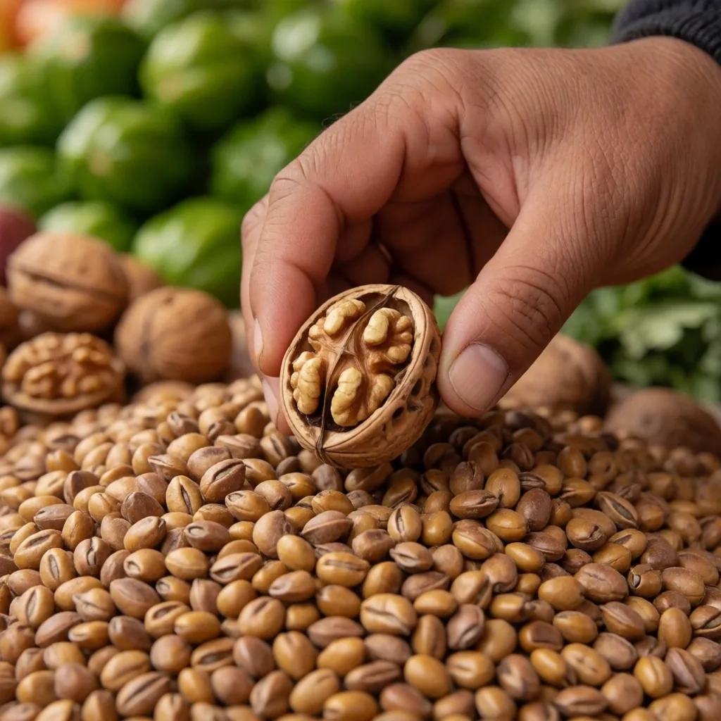 Productos frescos de mercado peruano ricos en nutrientes para la audición