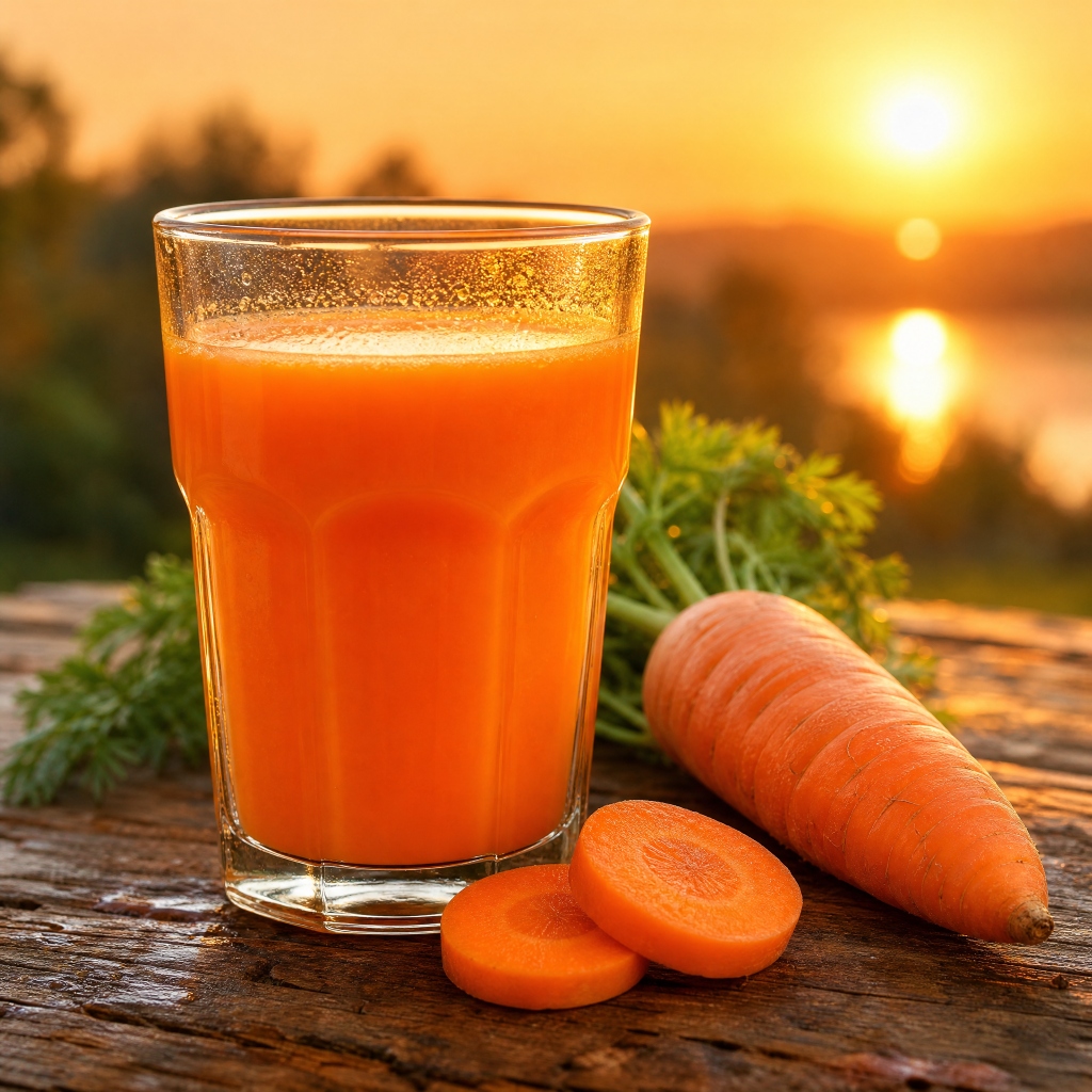 Jugo fresco de zanahoria